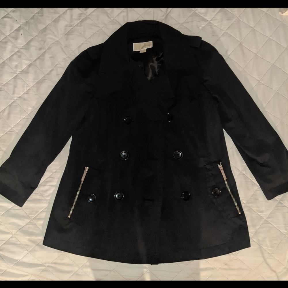 Michael Kors black trench coat jacket